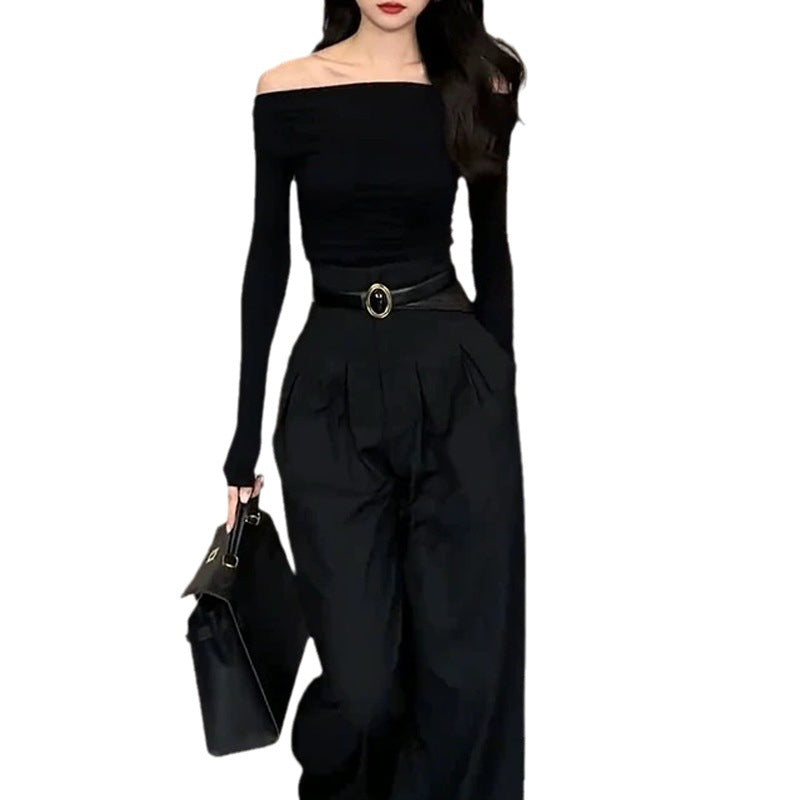 outfit inspo fall Early Autumn New Style Capable Elegant Women's Clothing Fashionable Fashionable Fashionable High-Grade Chanel Style off-Shoulder Top Suit Pants