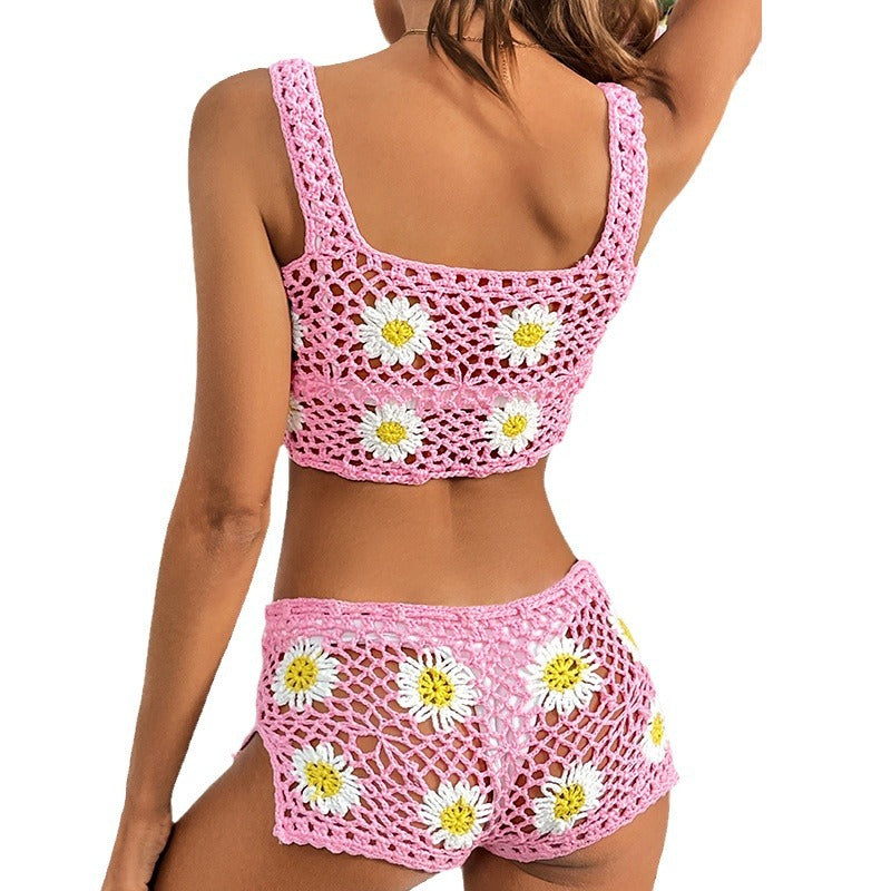 strawberry shortcake costume New Bikini Suit Daisy Swimsuit Camisole Shorts Suit Hand Hook