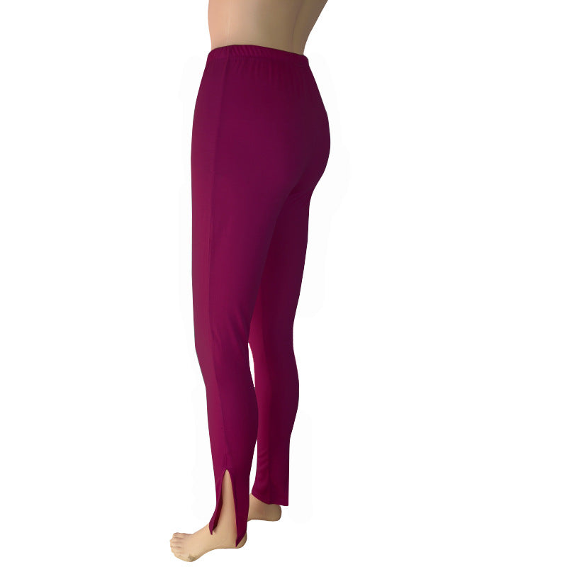 Women's Fashion Sports Split Yoga Pants Tight Urban Casual Pants
