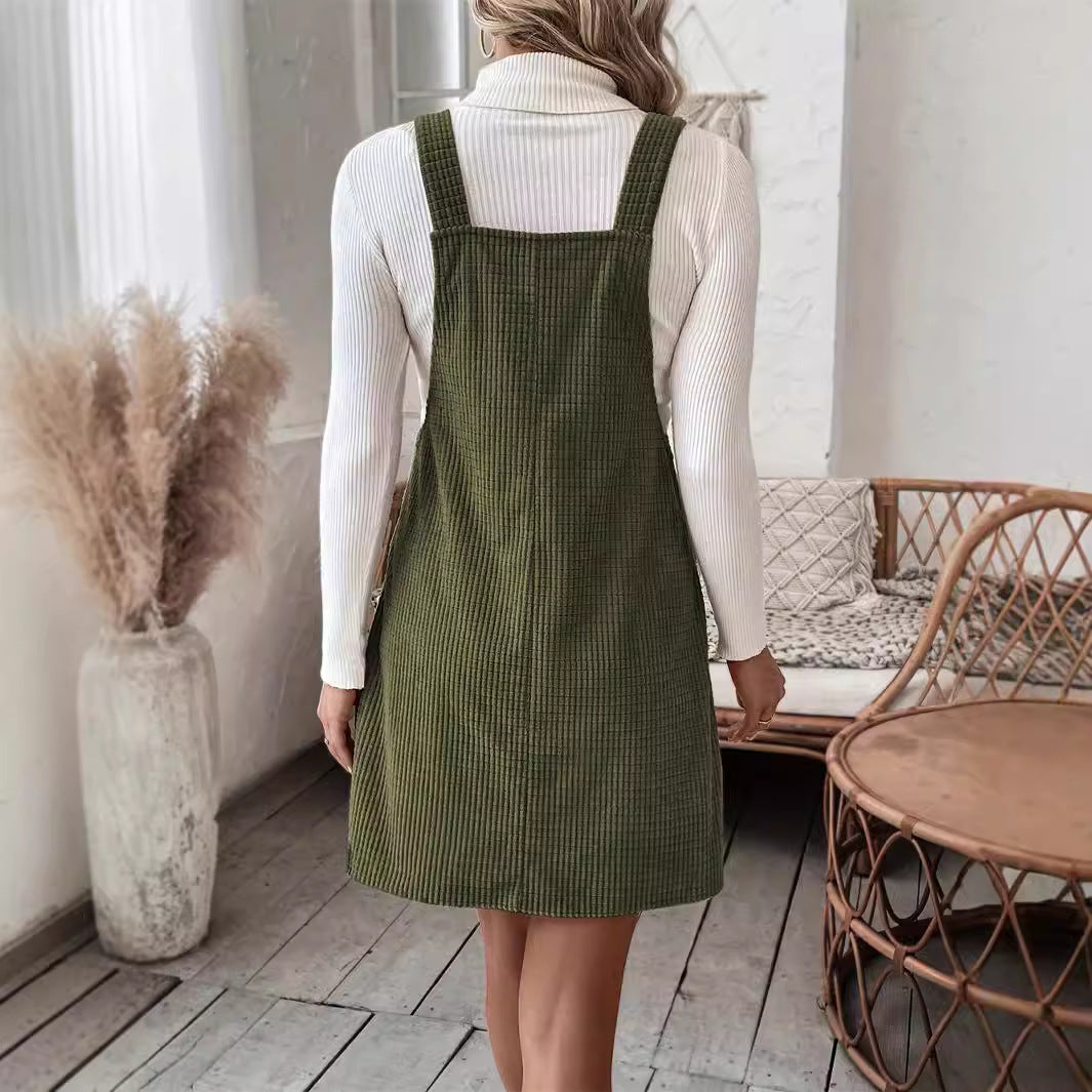 90s fashion New Knitted Suspender Skirt Autumn New Women's Solid Color Casual Suspender Skirt Manufacturer