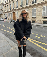fall outfit Sweater Sweater Pullover Women's Fluffy Rough Sweater Long Sleeve