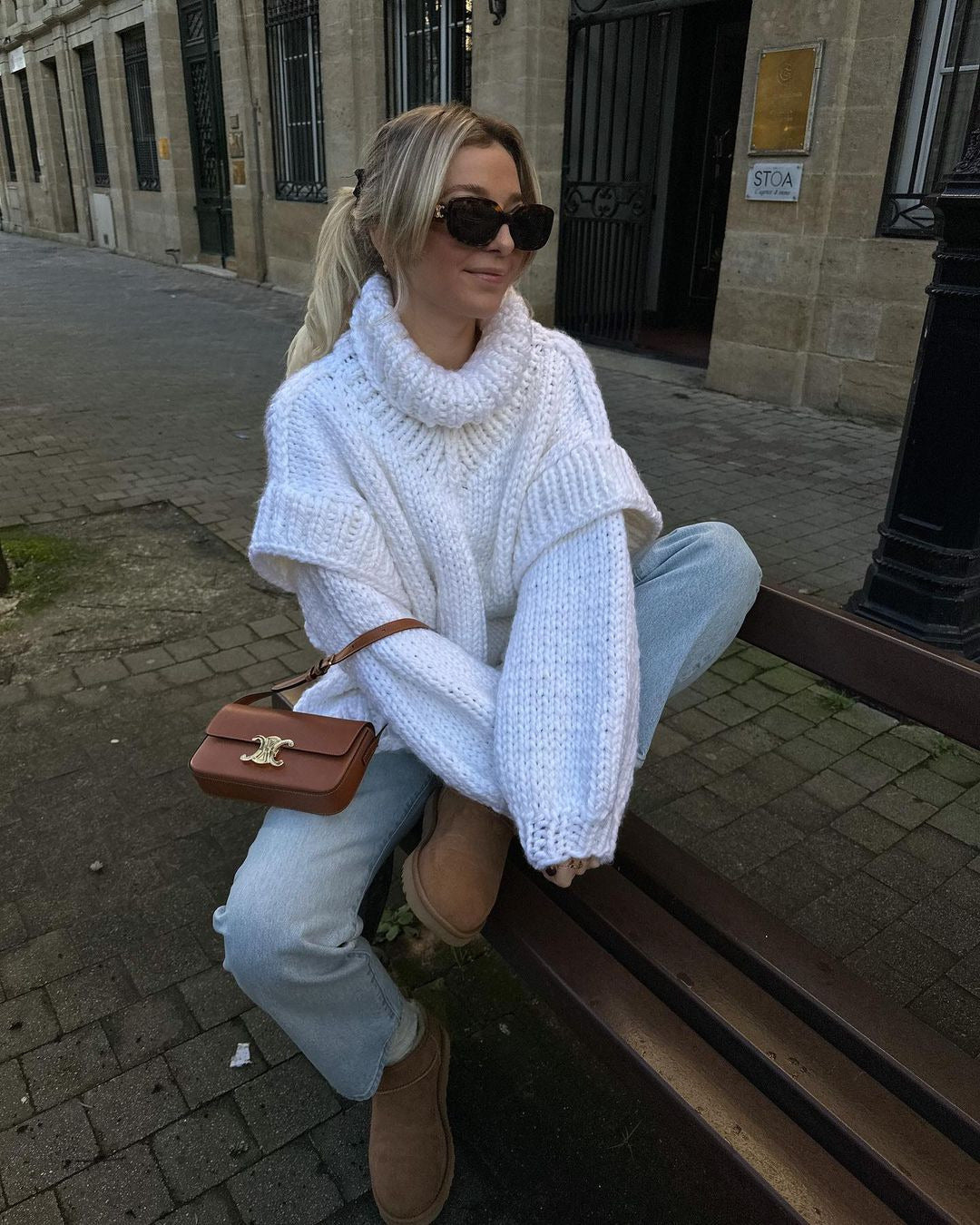 fall outfit Sweater Sweater Pullover Women's Fluffy Rough Sweater Long Sleeve