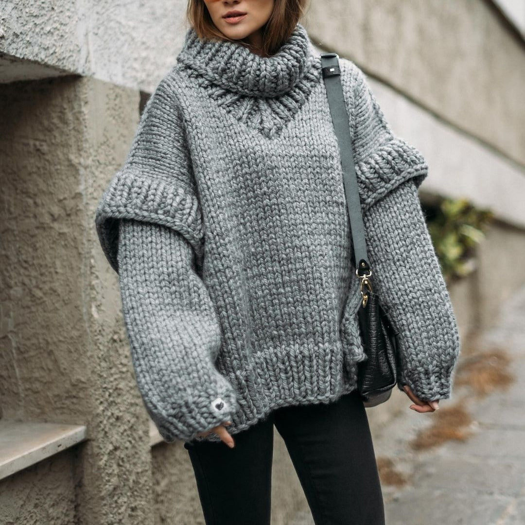 fall outfit Sweater Sweater Pullover Women's Fluffy Rough Sweater Long Sleeve