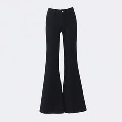 casual dinner outfit fall Autumn and Winter American Low Waist Thin Velvet Jeans Hot Girl Slim Elastic Slimming Flared Pants