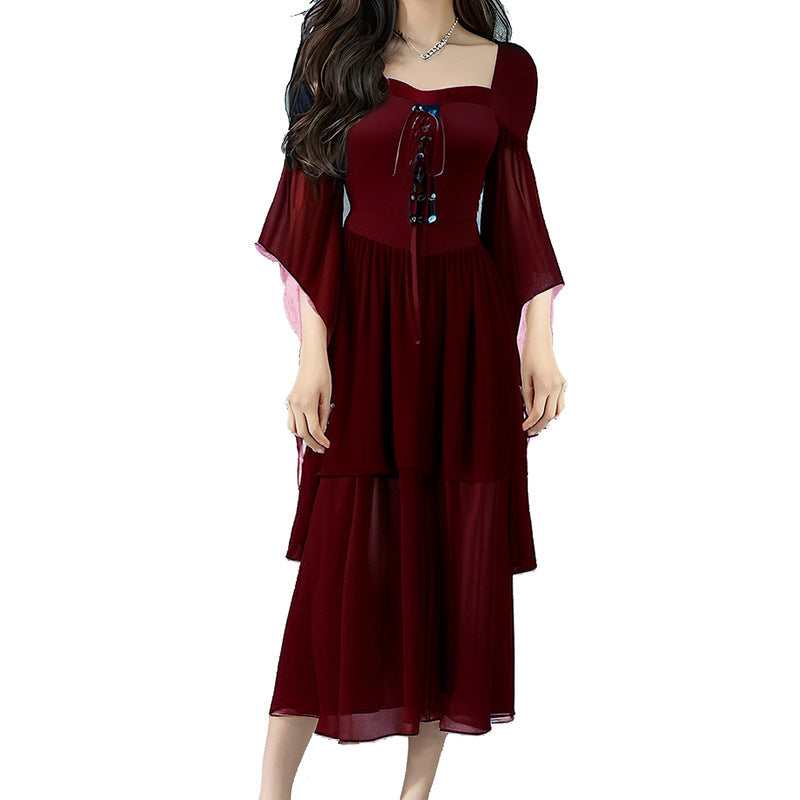 BXOXO Dress to Impress 2024 New Women's Halloween Witch Bandage Large Swing Dress