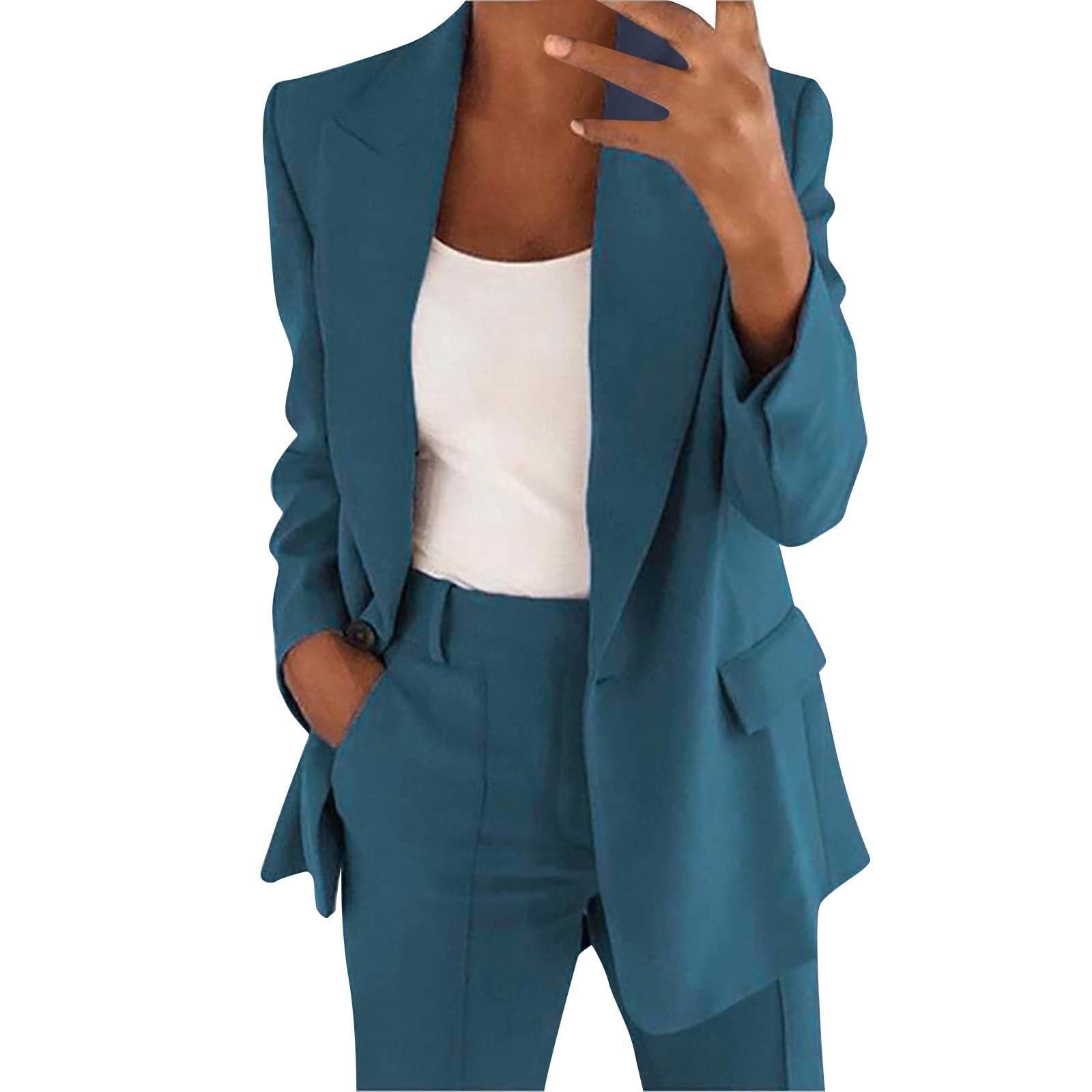 business casual outfits Women's Fashion Button Slim Lapel Cardigan Temperament Blazer Suit