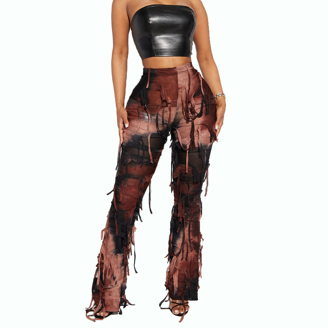 western outfits women Women's New Fashionable Tie-Dye Pants High Waist Slim Trousers for Women