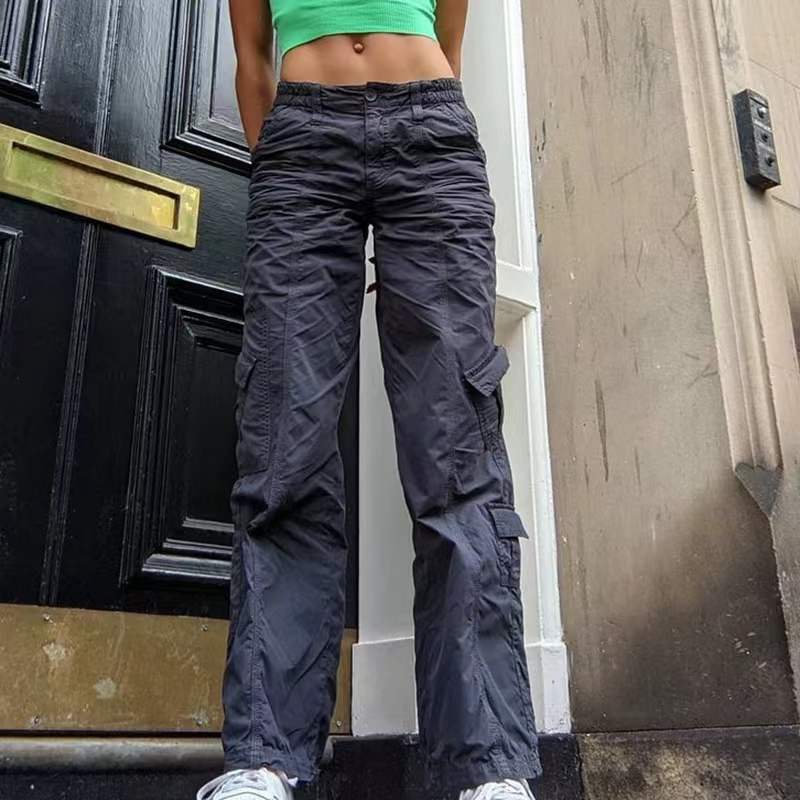 guys clothing styles Jeans Multi-Pocket Overalls Women's Pants Loose Wide Leg Jeans Women