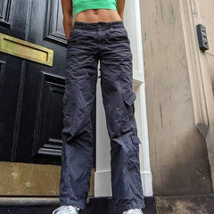 guys clothing styles Jeans Multi-Pocket Overalls Women's Pants Loose Wide Leg Jeans Women