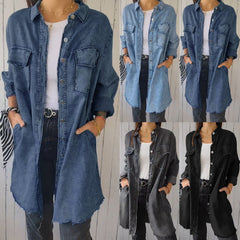 men’s fall fashion Ins Street Style Autumn Fashion Loose Lapel Women's Denim Coat
