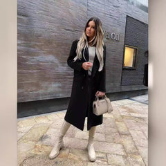 suit Popular Autumn and Winter Long Sleeve Suit Collar Double Breasted Girl Coat Coat for Women