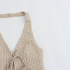 pumpkin patch dress to impress Women's Small Plaid Collar Dress