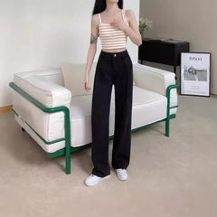 joker costume female outfit Retro Draping Wide-Leg Jeans Women's Loose Spring and Autumn High Waist Slimming Denim Mopping Pants Casual