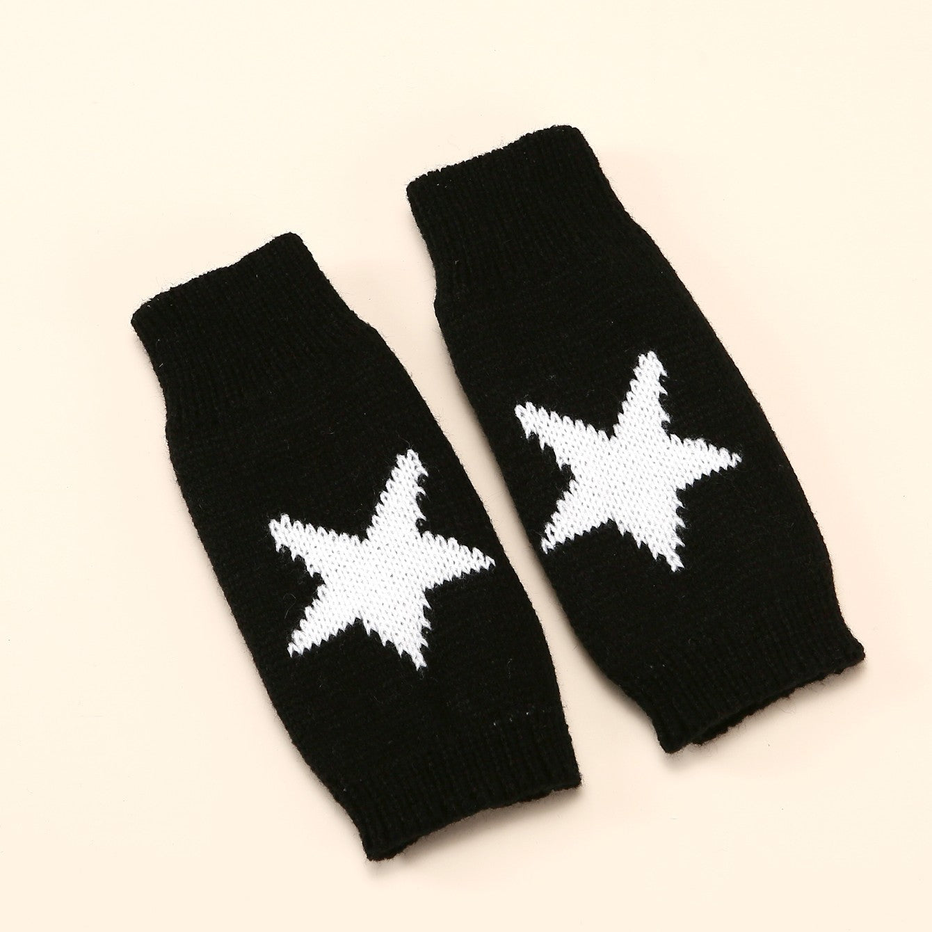 clothes Autumn and Winter Acrylic Wool Five-Pointed Star Gloves Warm Arm Sleeve Leakage Finger Autumn and Winter Oversleeve