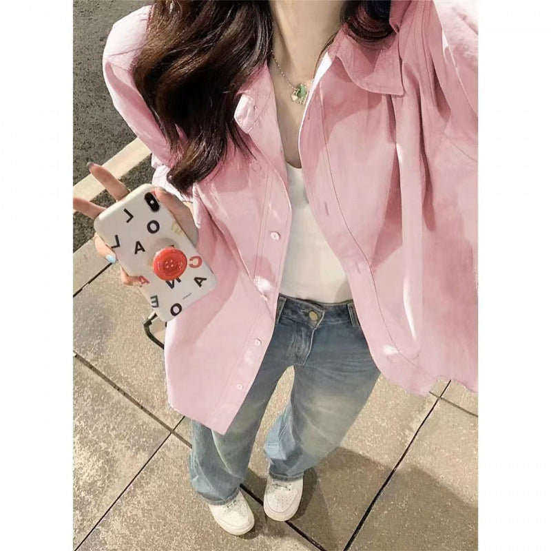 outfit ideas American Retro Cotton Shirt Women's High-End Western Style Loose All-Match Slimming Thin Long Sleeve Shirt Outer Wear Cardigan Fashion