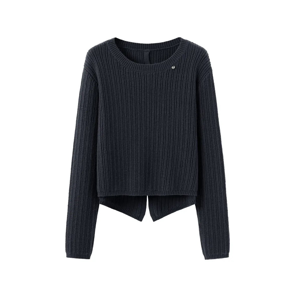 fall outfit Autumn and Winter Elegant Split Button round Neck Knitted Pullover Fashion Casual Sweater Top