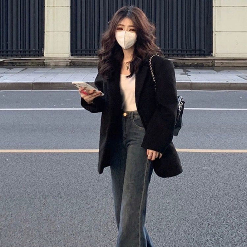 joker costume female outfit Black Suit Jacket for Women Spring and Autumn Small High-End Fashion Net Red Suit Jacket Trendy Chic