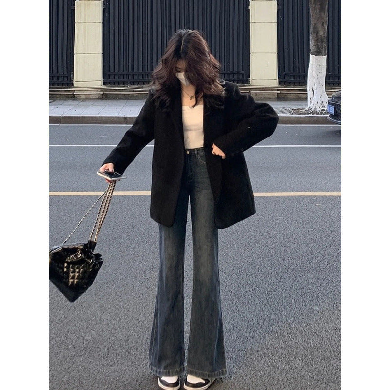 joker costume female outfit Black Suit Jacket for Women Spring and Autumn Small High-End Fashion Net Red Suit Jacket Trendy Chic