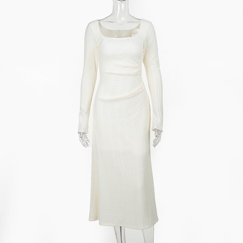 suit Mechanism Fabric Long Sleeve a Swing Dress Autumn Gentle Lady Style Dress