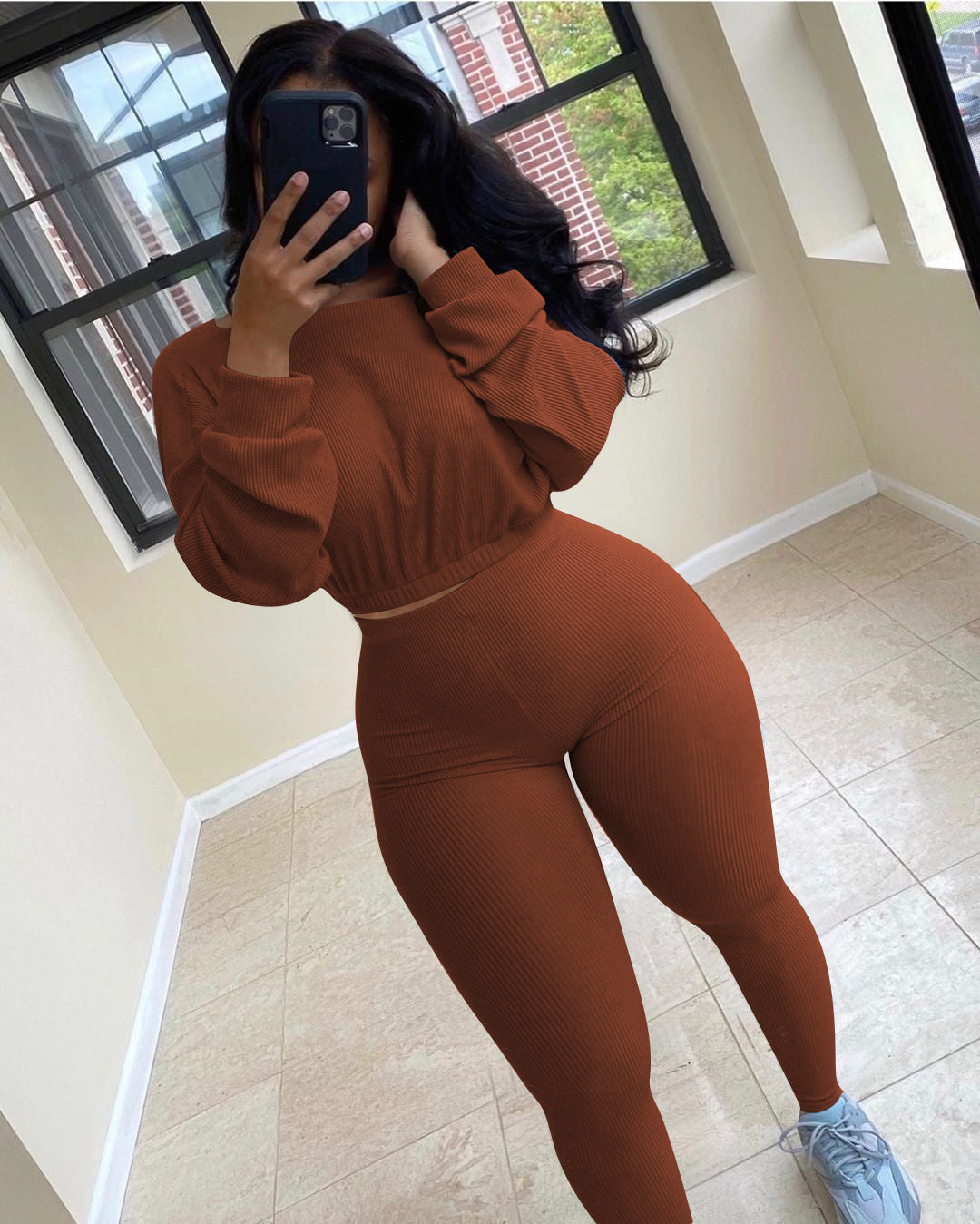 guys fits Women's Autumn Rib Sports Casual Suit