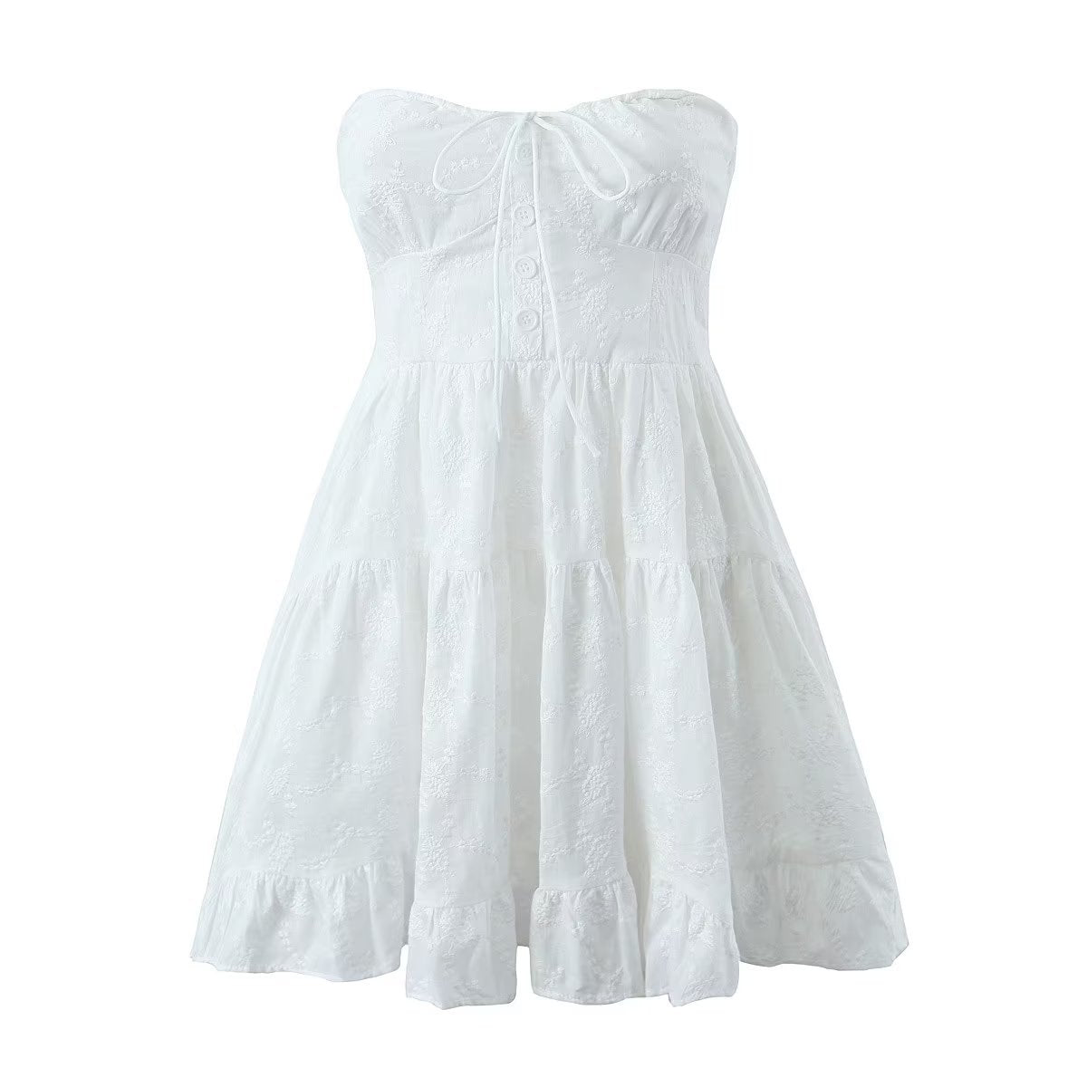 summer outfits inspo Women's Spring Women's New Party Dress White Wrapped Chest Lace Dress