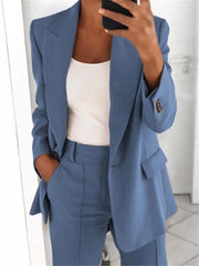 business casual outfits Women's Fashion Button Slim Lapel Cardigan Temperament Blazer Suit