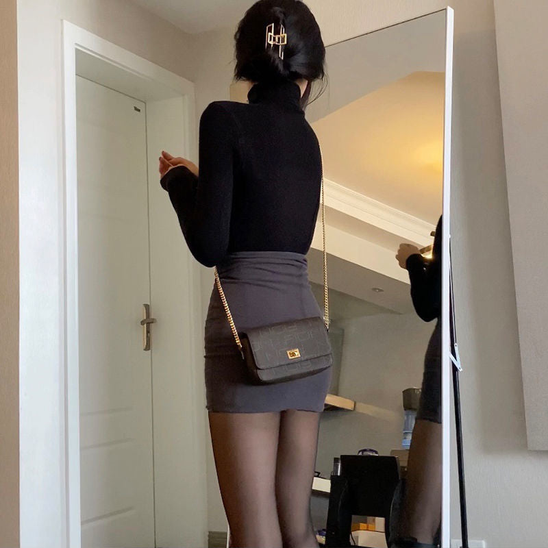 tailgate outfit black women Plus Size Chubby Girl Hip Skirt Women's Stretch Tight One-Step Skirt Hot Girl High Waist Sexy Skirt