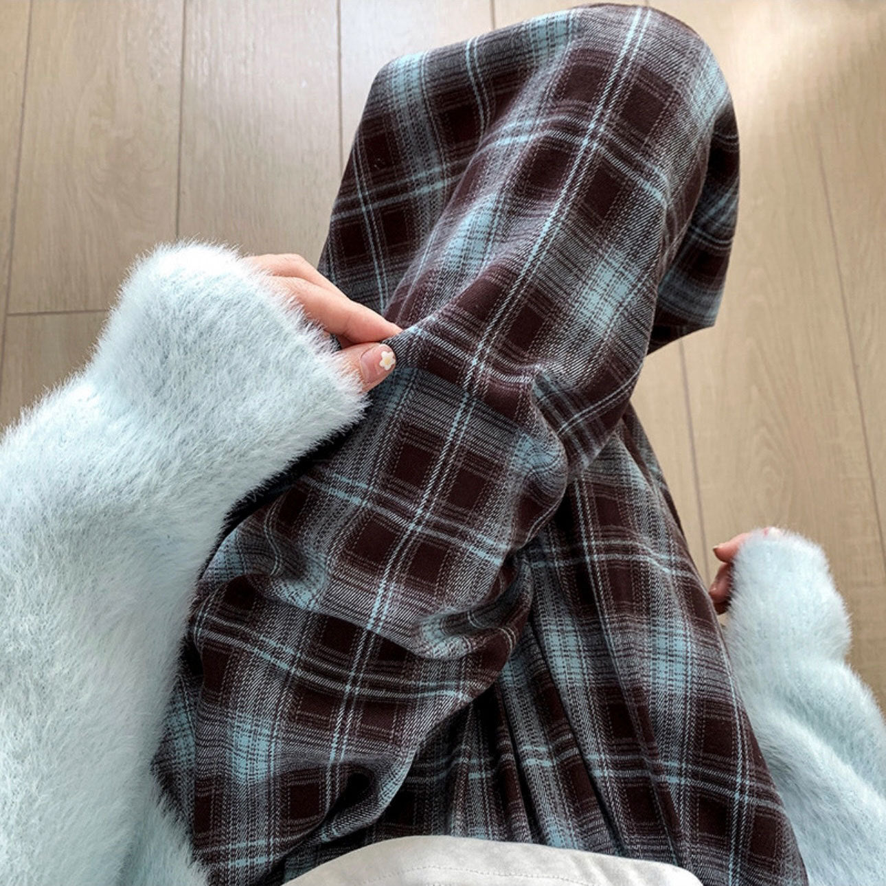 dream clothes Pants Winter Fleece-lined Thickened New Cashmere Plaid Pants Women's High Waist Warm Casual Pants Tall Trousers