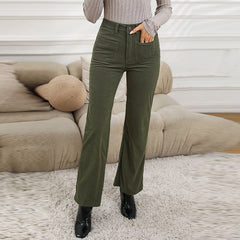 fall outfits aesthetic Shiying Autumn and Winter New Corduroy Straight Casual Pants for Women Fashionable Slim High Waist Retro Pants for Women