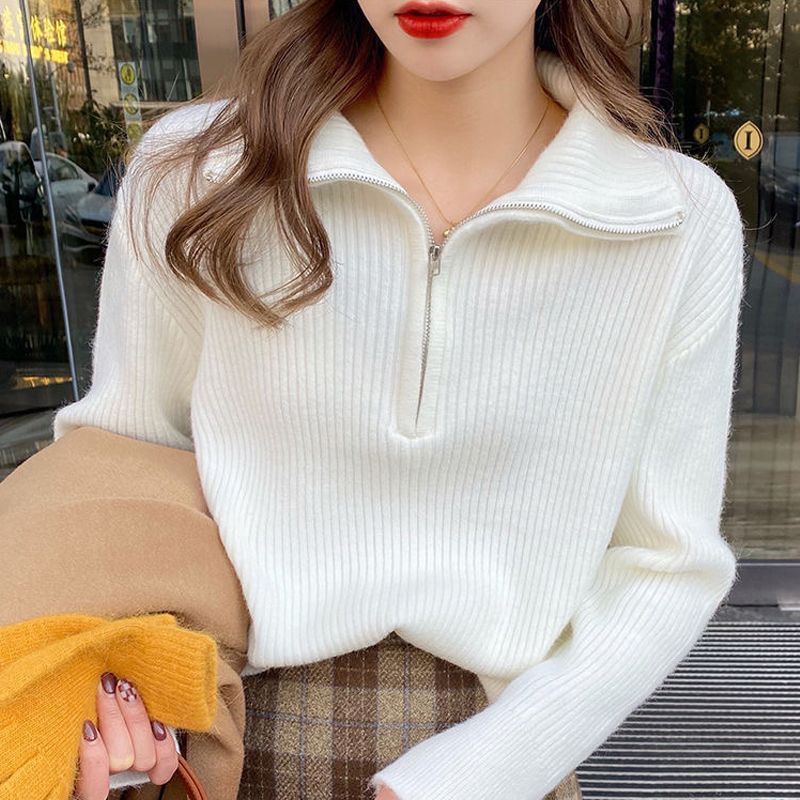 game outfit woman Red Sweater Women's Autumn and Winter Niche Knitted Bottoming Shirt Western Style Inner Top