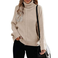 fall outfits women Autumn and Winter New Knitted Thick Line Long Sleeve Solid Color Pullover Temperament Commuter Turtleneck Sweater