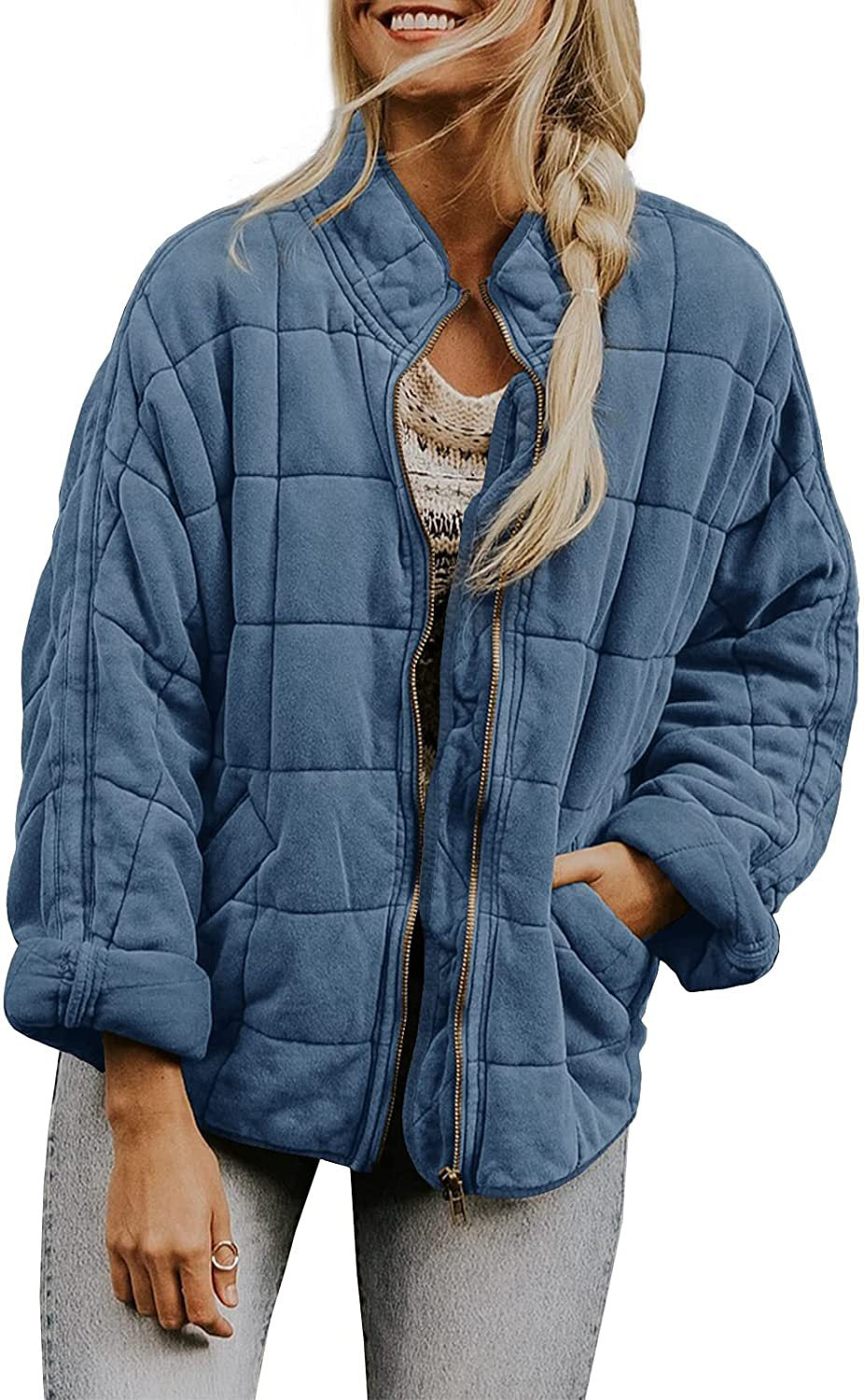 fall trends 2024 outfits Solid Color Stand Collar Cotton Coat New Loose Pocket Long Sleeve Jacket Top for Women