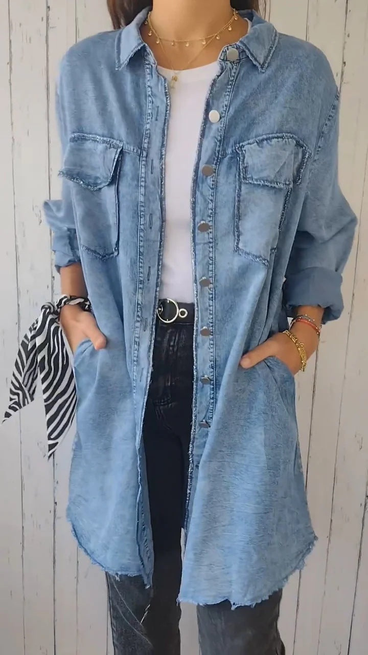 men’s fall fashion Ins Street Style Autumn Fashion Loose Lapel Women's Denim Coat