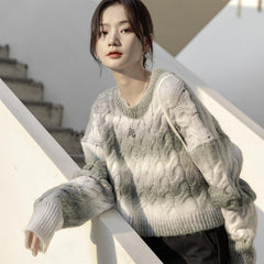 trending fall outfits Spring and Autumn Gradient Retro Japanese Style Lazy Style Sweater Women's Korean Style Niche Fashion