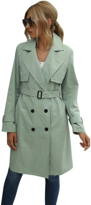 women’s outfits Winter and Autumn Women's Double-Breasted Fashion Casual Trench Coat