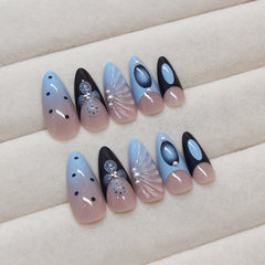 business casual outfits Summer Ocean Nail Patch Refreshing Detachable Nail 3D Three-Dimensional Shell Wear Nail Pearl Nail Piece Flower