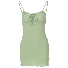 cute outfits fall Summer Lace-up Sexy Skirt Sleeveless Tight Waist Hip Skirt Hot Girl Strap Bottoming Skirt for Women