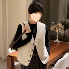 dress to impress outfits Spring and Summer High-Grade Temperament Sleeveless Collar Fashion Vest Women's Loose Waistcoat