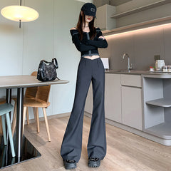 fashion outfits High-Grade Casual Pants for Women Autumn and Winter Low Waist Slim Fit Comfortable Fashion Single Pants Fleece-lined Suit Pants