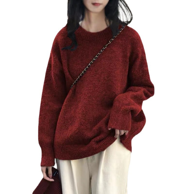 frat outfits Soft Nuo Sweater Women's Gray New Loose Lazy Style Autumn and Winter Outer Wear Korean Style Pullover Bottoming Shirt Inner Top Fashion