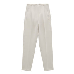 curvy casual outfits Autumn New Casual Pants Professional Temperament Commuter Front Pleated Slimming Ankle High Waist Pants 7901432