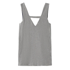 pumpkin patch dress to impress Spring New Women's Style V-neck Plaid Printed Vest Style Dress Women