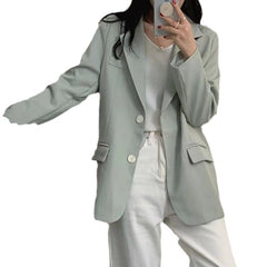 church outfit Spring Retro Casual Suit Jacket Women's Suit Spring and Autumn Jacket Small Fresh Green Spring Sweet Suit
