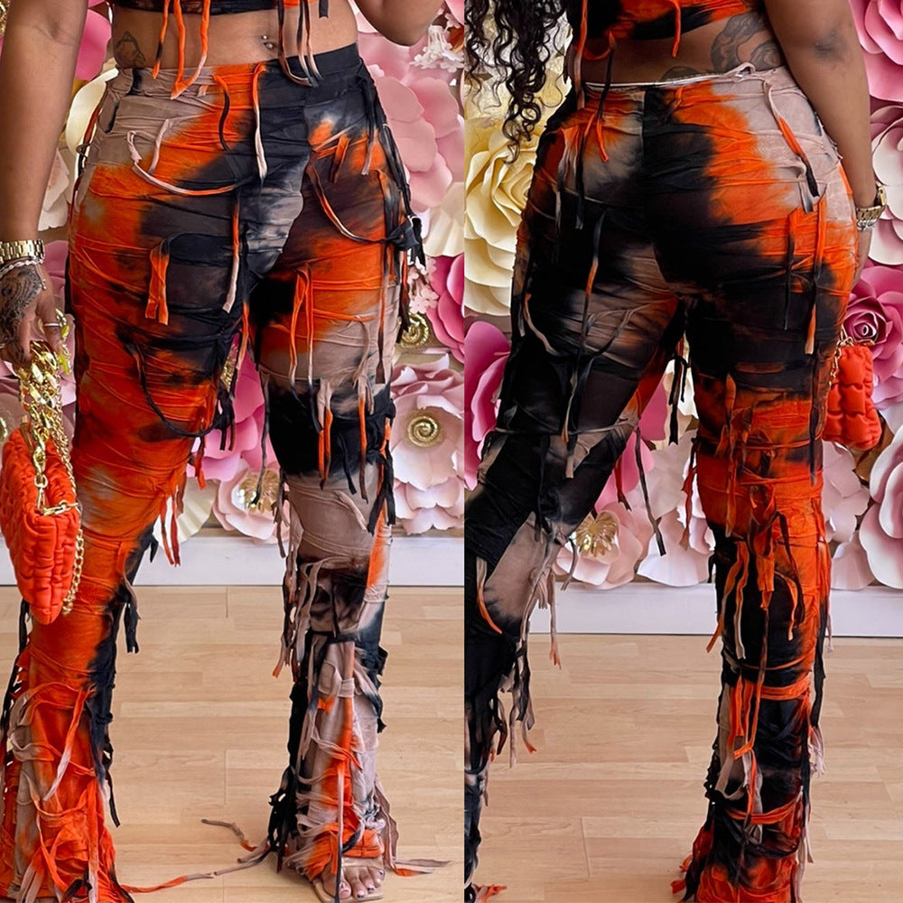 western outfits women Women's Clothing Summer New Fashion Street Fashion Personality Beggar Tassel Casual Trousers