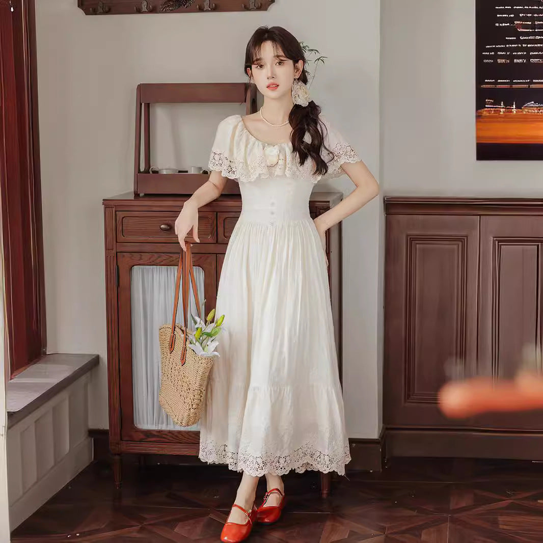 cybergoth dress to impress Women's Clothing Summer New Retro Court Oil Painting Wedding Embroidery Heavy Industry Dress Daily Dress