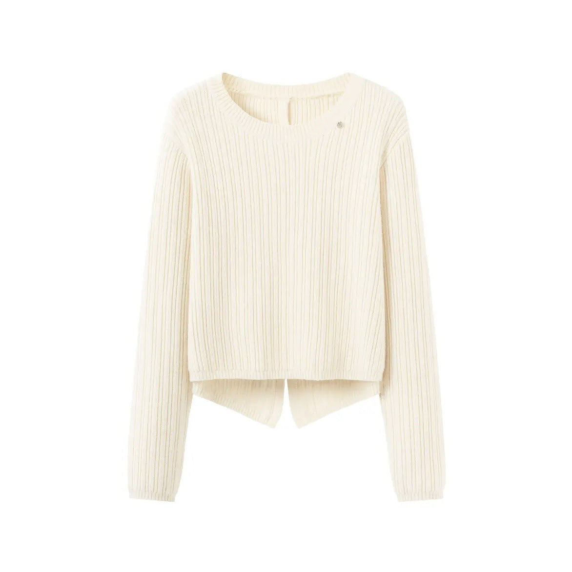 fall outfit Autumn and Winter Elegant Split Button round Neck Knitted Pullover Fashion Casual Sweater Top