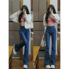 women’s outfits Micro Flared Jeans Women's Spring and Autumn High Waist Slimming Horseshoe Pants Small Drape Slim Pants Summer