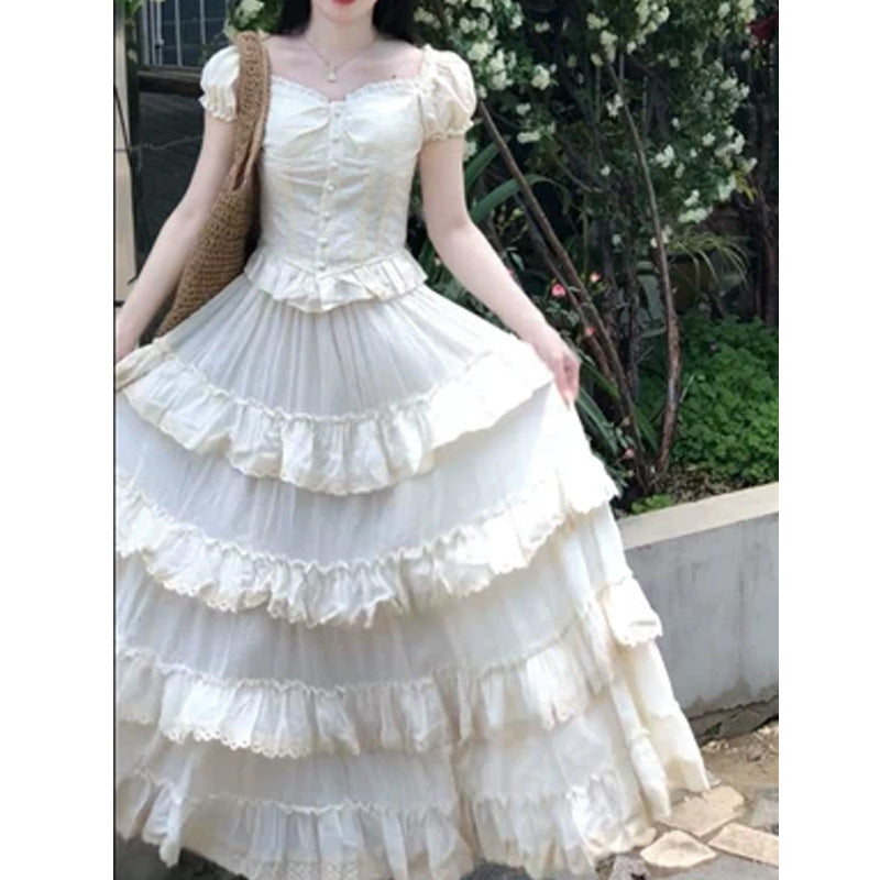 summer outfits inspo French Retro Niche Fairy Temperament Cake Skirt Women's Skirt New