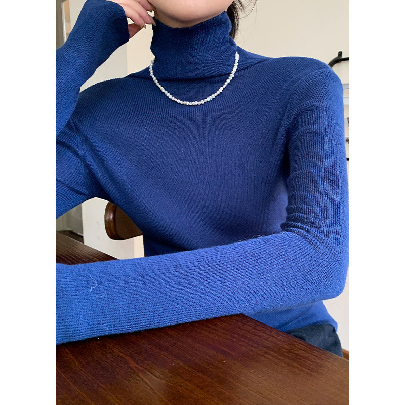 tailgate outfit black women Shirt Autumn and Winter Essential 7-Color Warm Half Turtleneck Bottoming Sweater T Women's Pit Pattern Stacked Top