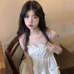 fashion outfits French First Love Gentle Sweet Sling Dress Women's Summer Design Sense Niche Little Princess Puffy Skirt